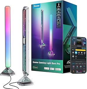 Govee RGBIC Gaming Light Bars, Cyberpunk LED Lighting with Three-Sided RGB Ambient Light for PC, Monitor, Smart WiFi & Blu…