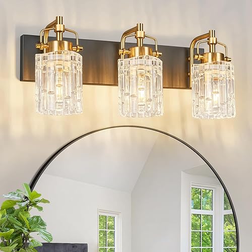 Miniatura 14 de Moderna lámpara de tocador de 4 luces con pantalla de cristal – Lámparas de baño cromadas sobre espejo Cromado,Negro Oro,Negro