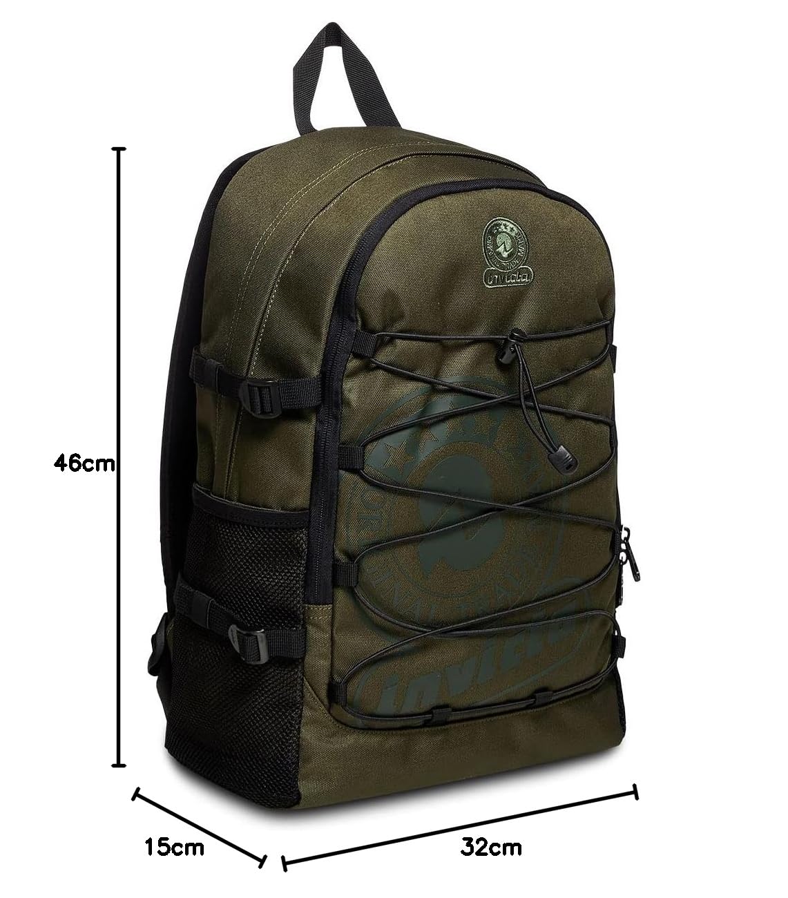 Invicta Zaino Monoscomparto, Verde, Tasche multifunzione, Per ragazzi e ragazze, Viaggi, Scuola e tempo libero