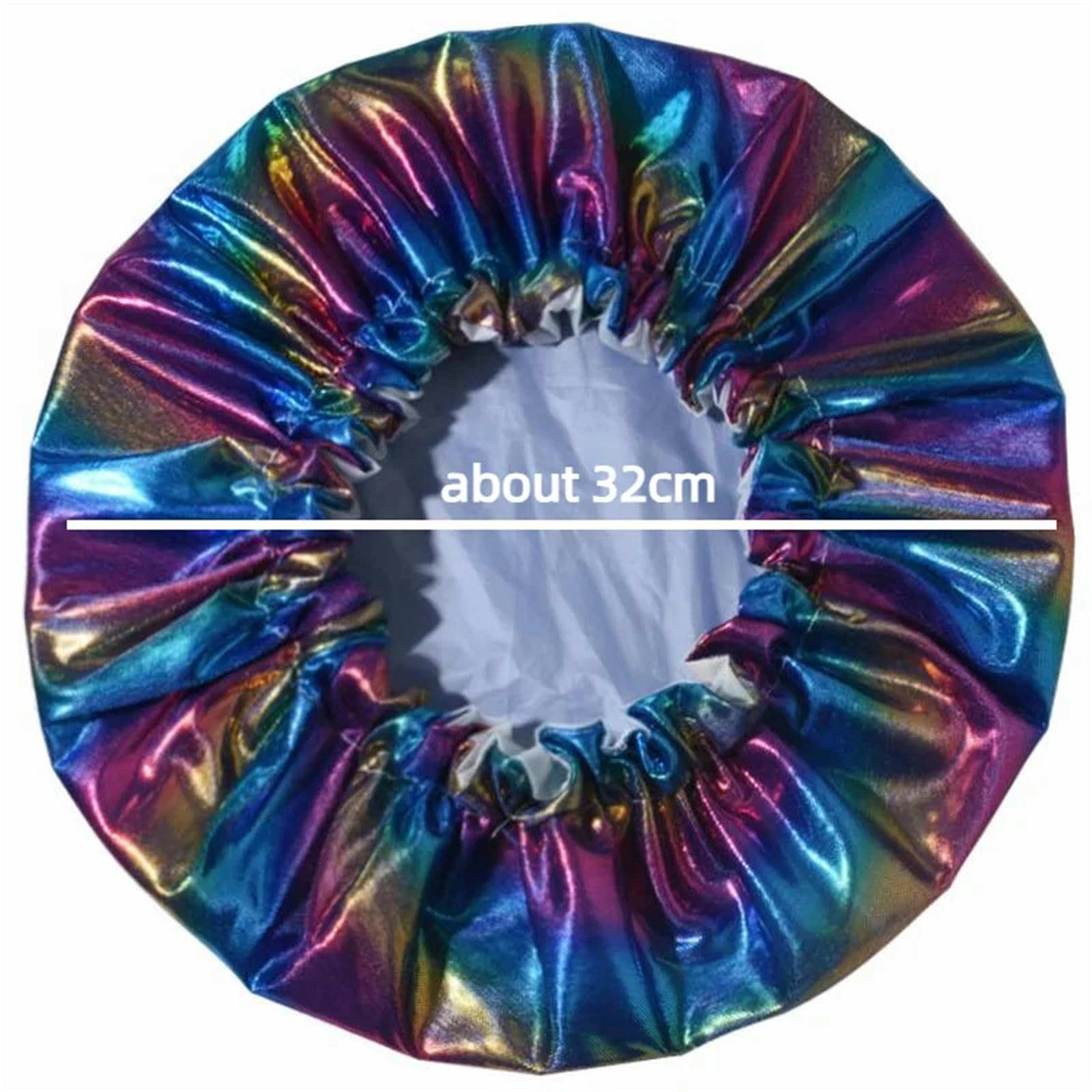 MdybF Duży czepek prysznicowy, dwuwarstwowy, wielokrotnego użytku, do salonu, ochrona włosów, niebieski