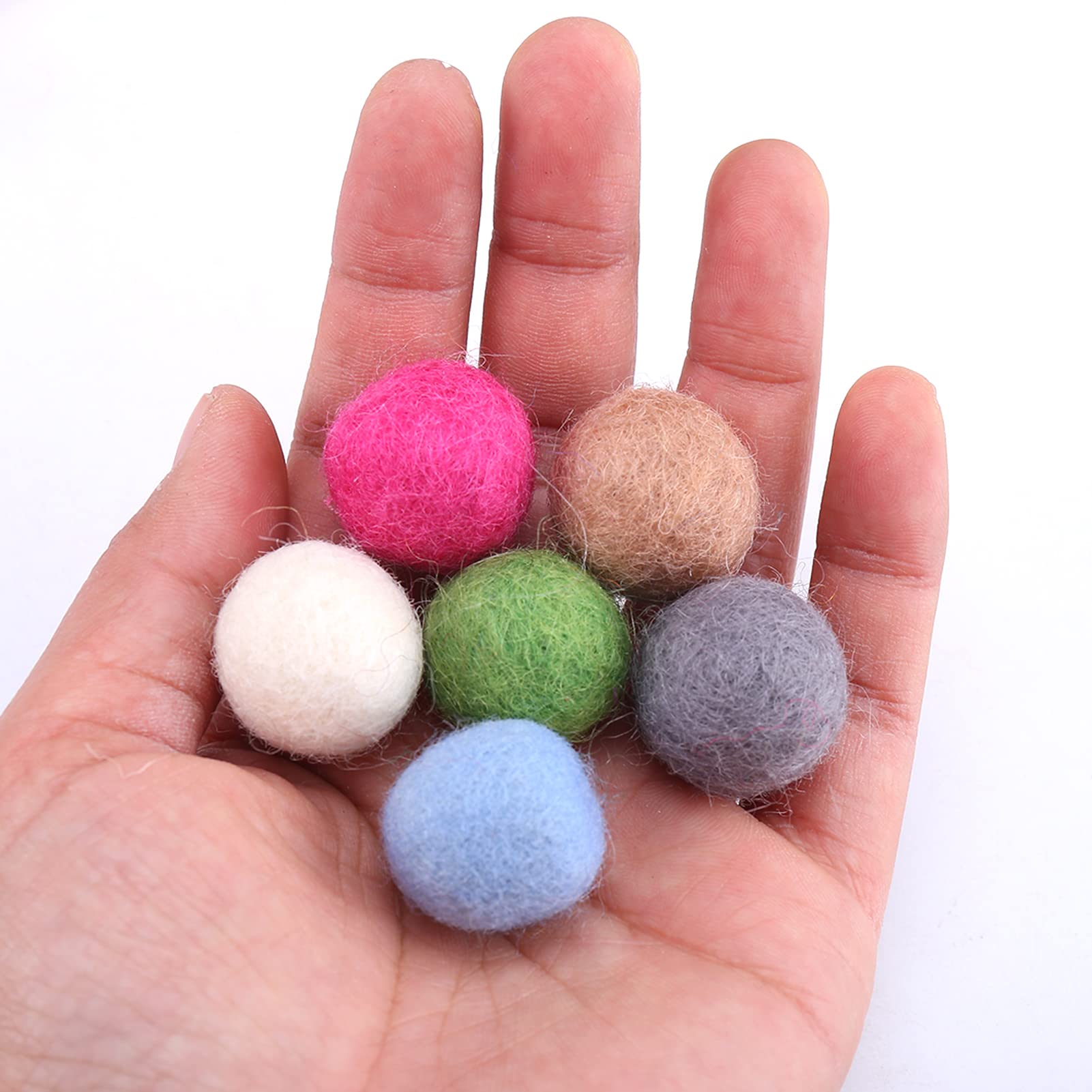 Guirlande de boules de laine en feutre de noël, guirlande de boules en