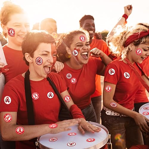 Miniatura 9 de Teling 1000 calcomanías de cinta roja para la semana de cinta rosa, calcomanías de concientización para el corazón, concientización sobre el VIH y