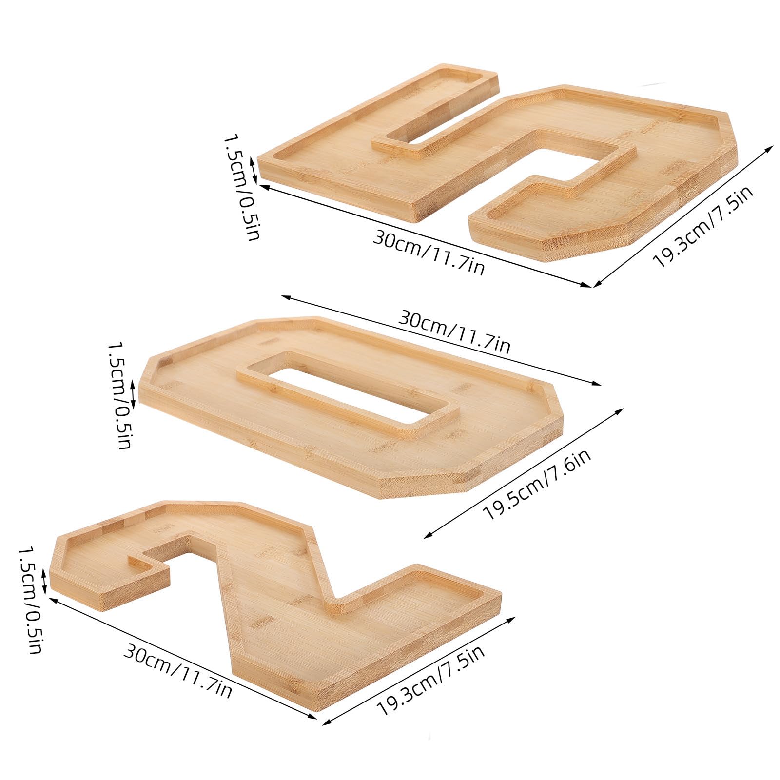 Bandeja de Madera Cuadrada para Alimentos Diseño Numerado y Compartimentos Múltiples, Resistente y Versátil para Servir en Cocina o Pausas Corporativas