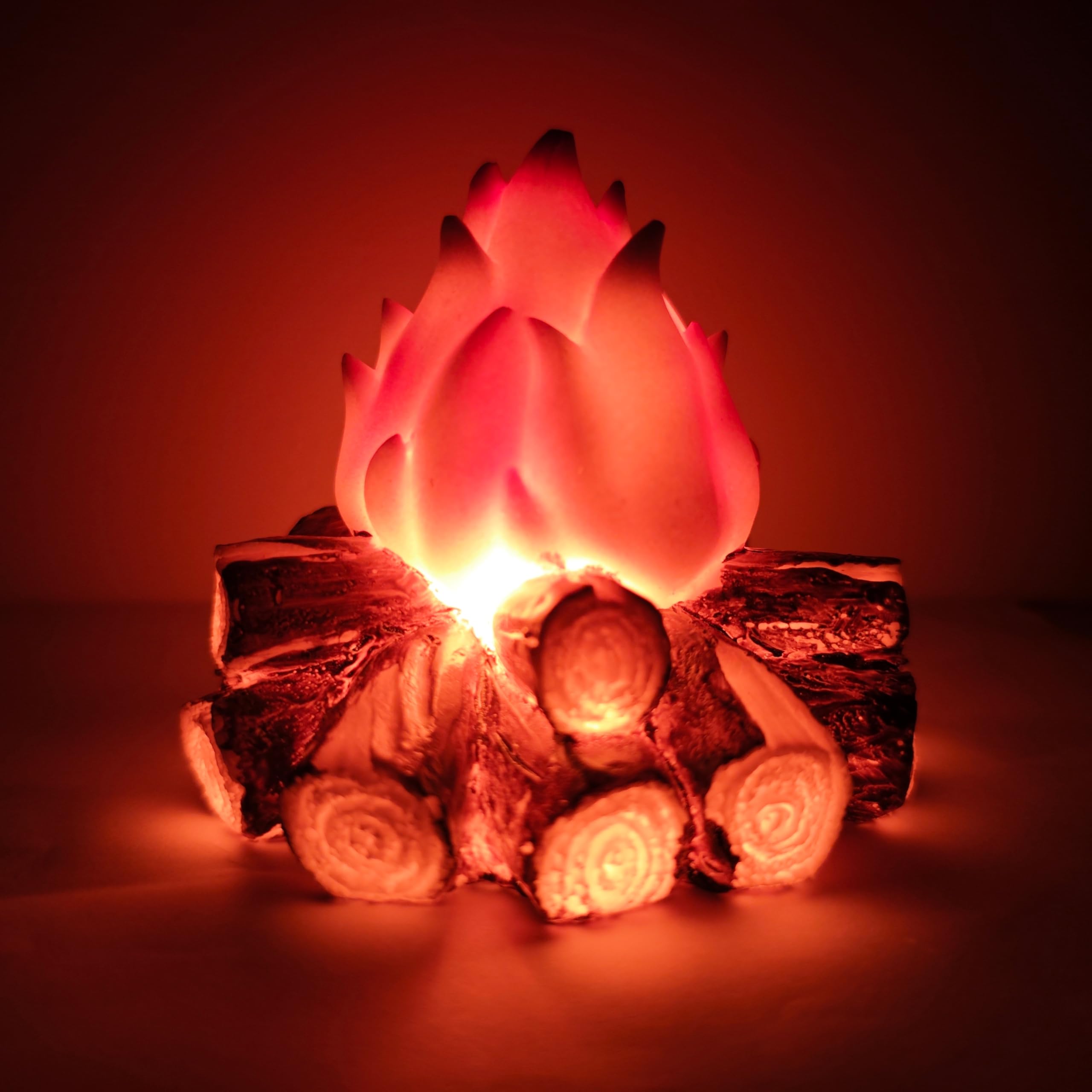3D Künstliches Lagerfeuer-Nachtlicht, realistische LED-Flamme, Brennholzlampe, flammenlose batteriebetriebene Feuerstelle für Inneneinrichtung, Camping, Party, Halloween und