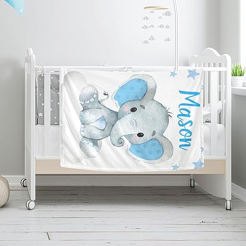 Miniatura 5 de Manta de bebé personalizada con nombre, mantas de bebé de elefante personalizadas para niñas, regalos de bebé, productos para bebés, mantas súper