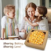 Vista 6 de 20 Cajas para Pasteles 10x10x2.5 Pulgadas Cajas de Panadería Caja de Galletas con Ventana para Golosinas Macarrón Postre Fresas Cubiertas