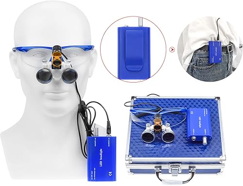 Miniatura 28 de EustomA 3.5X lupas binoculares+5W LED faro tipo clip con filtro óptico con caja de aluminio DY-008 (negro)