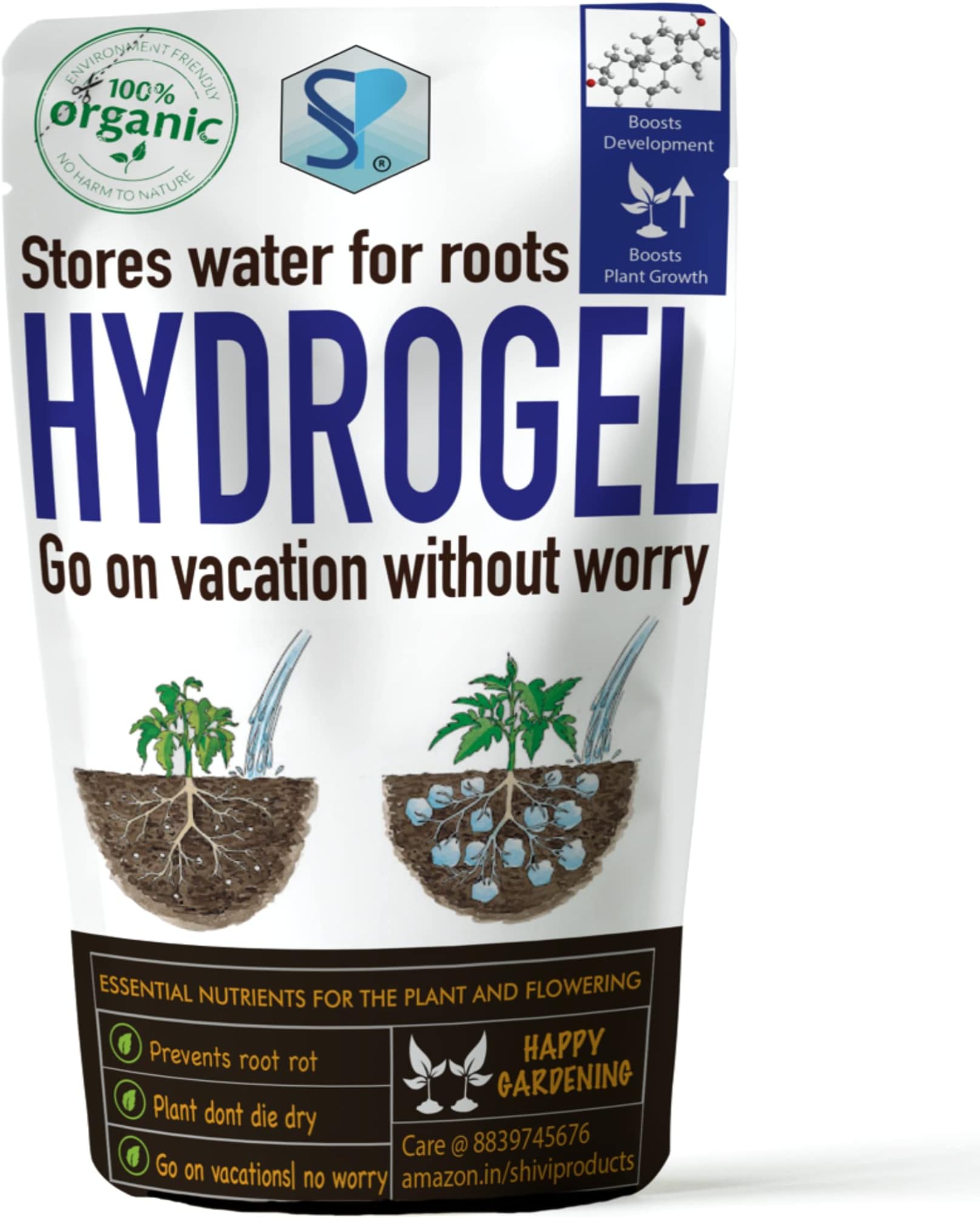 Hydrogel For Garden (225gm) | For agriculture home garden plants draught stress relief