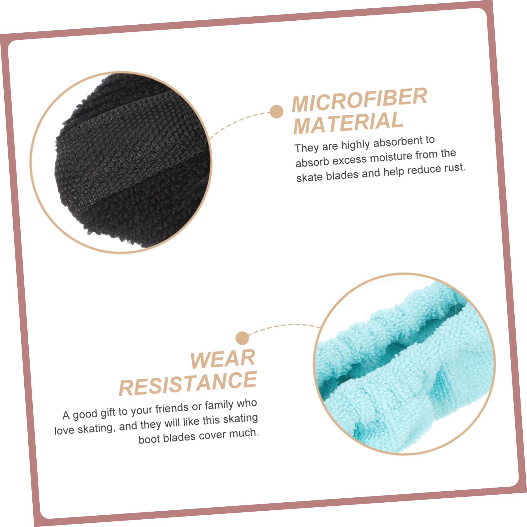 BESTonZON 2 Series Cubiertas De Microfibra para Hielo De para Cuchillas De Patinaje Absorbentes Y Portátiles Compatible con Artísticos Hockey 2 Pares*2