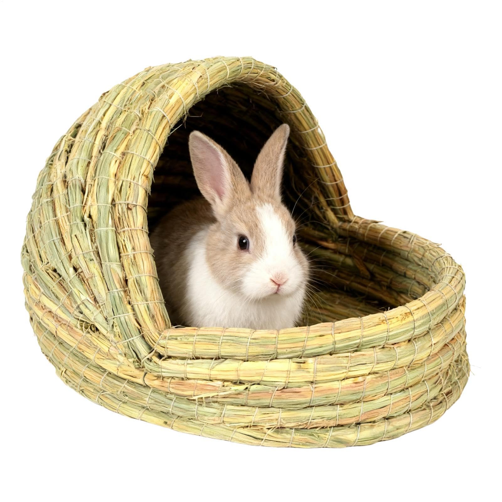 Lit pour petit animal de compagnie avec nid de lapin en paille