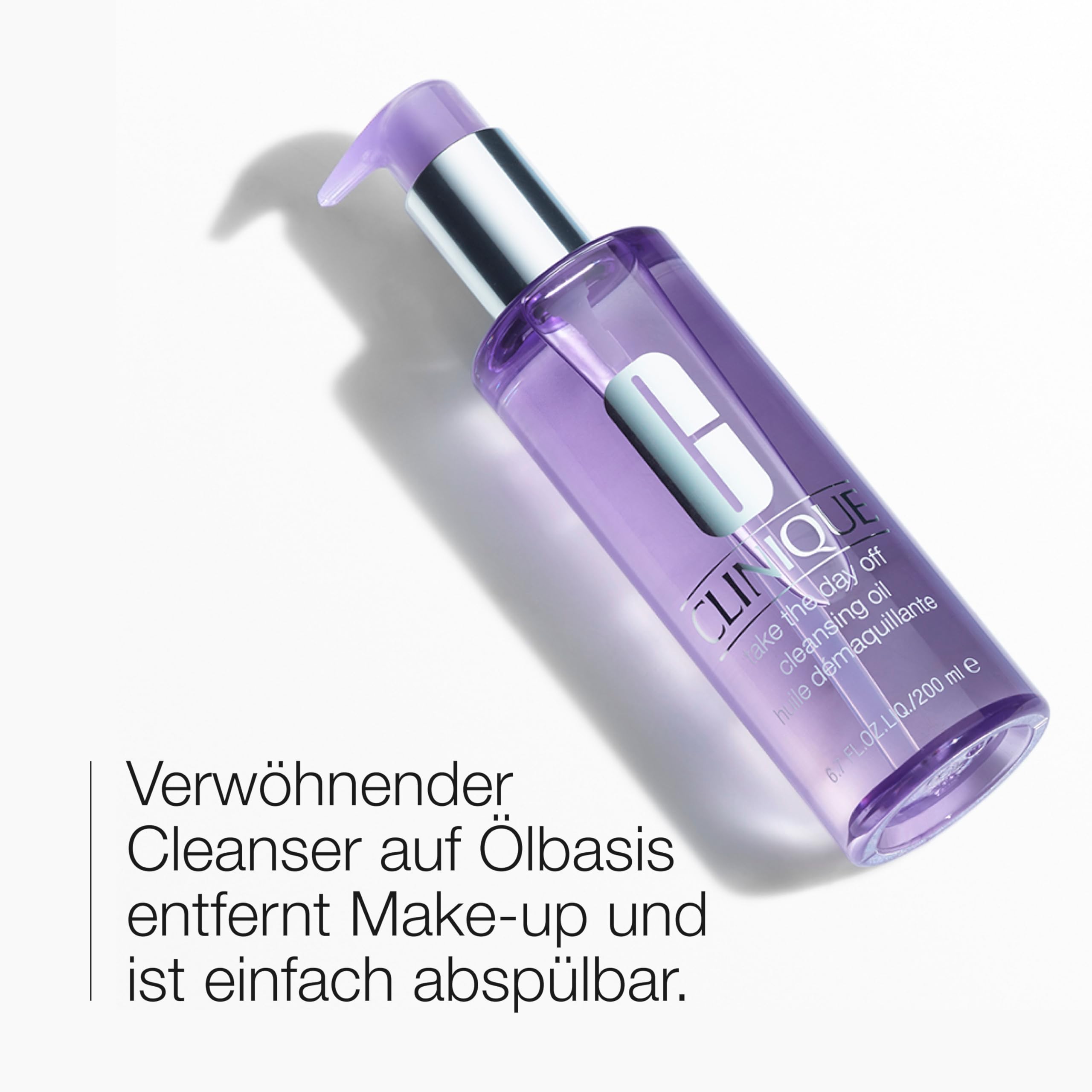 Clinique Take The Day Off™ Cleansing Oil | Make-up-Entferner für alle Hauttypen, der mühelos Make-up und Sonnenschutz löst | sanft + wirksam, 200 ml
