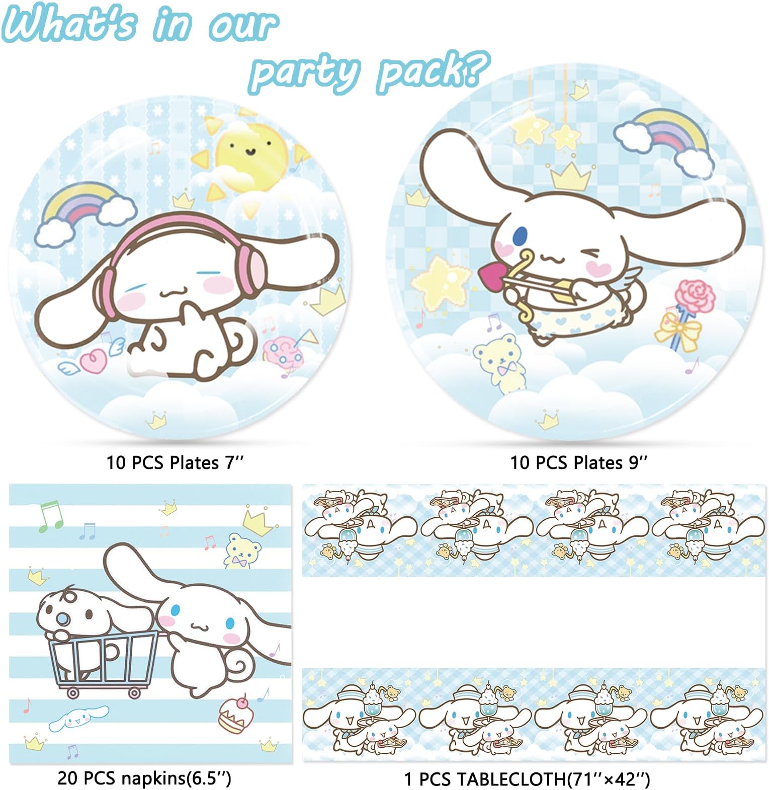 AVONO 41Pcs Cinnamoroll Birthday Decorations, Cinnamoroll Party Supplies