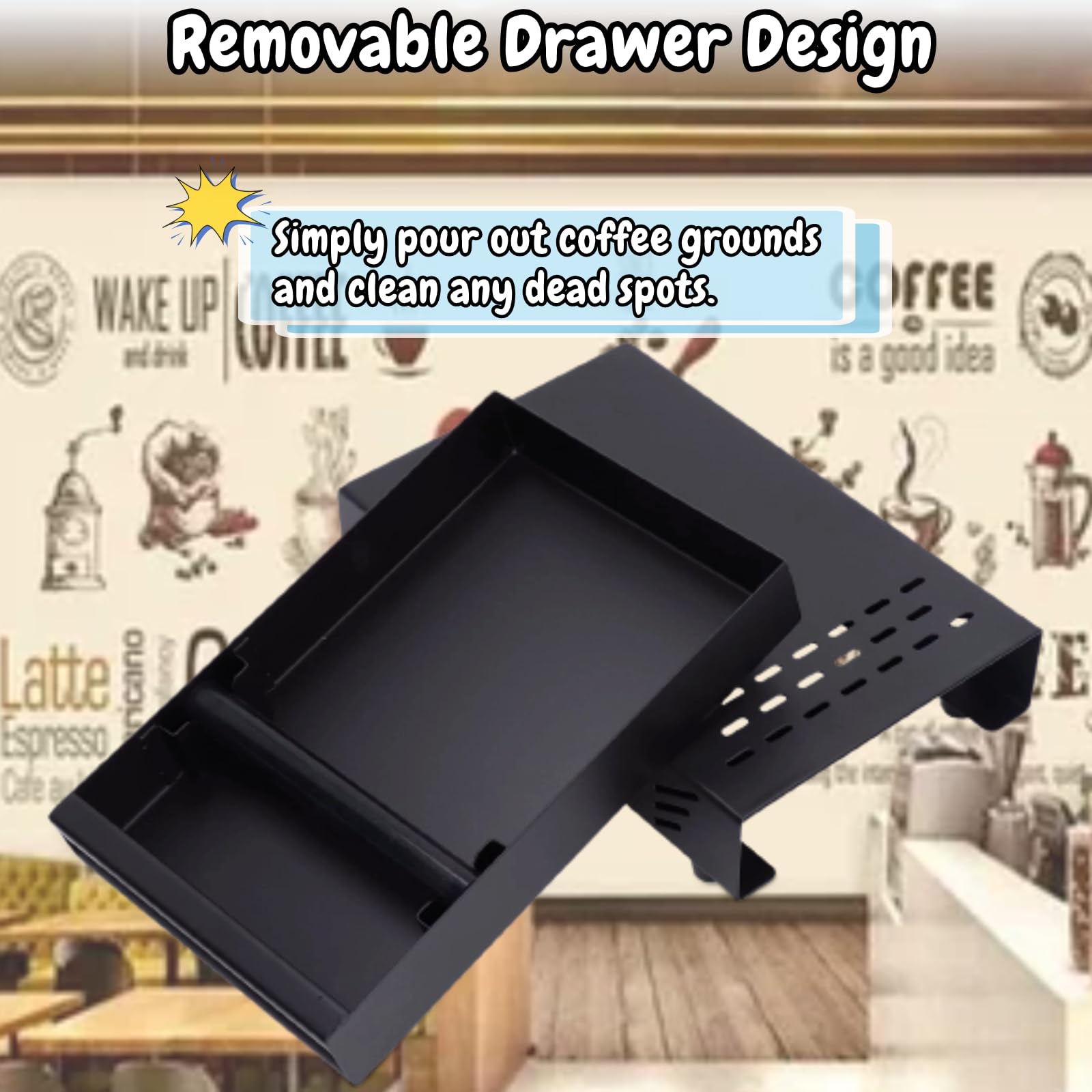Boîte à Café En Inox Avec Tige De Frappe Amovible - Pour Marc De Café - Taille L - Accessoire Pratique Pour Machine à Expresso - Maison Ou Bar