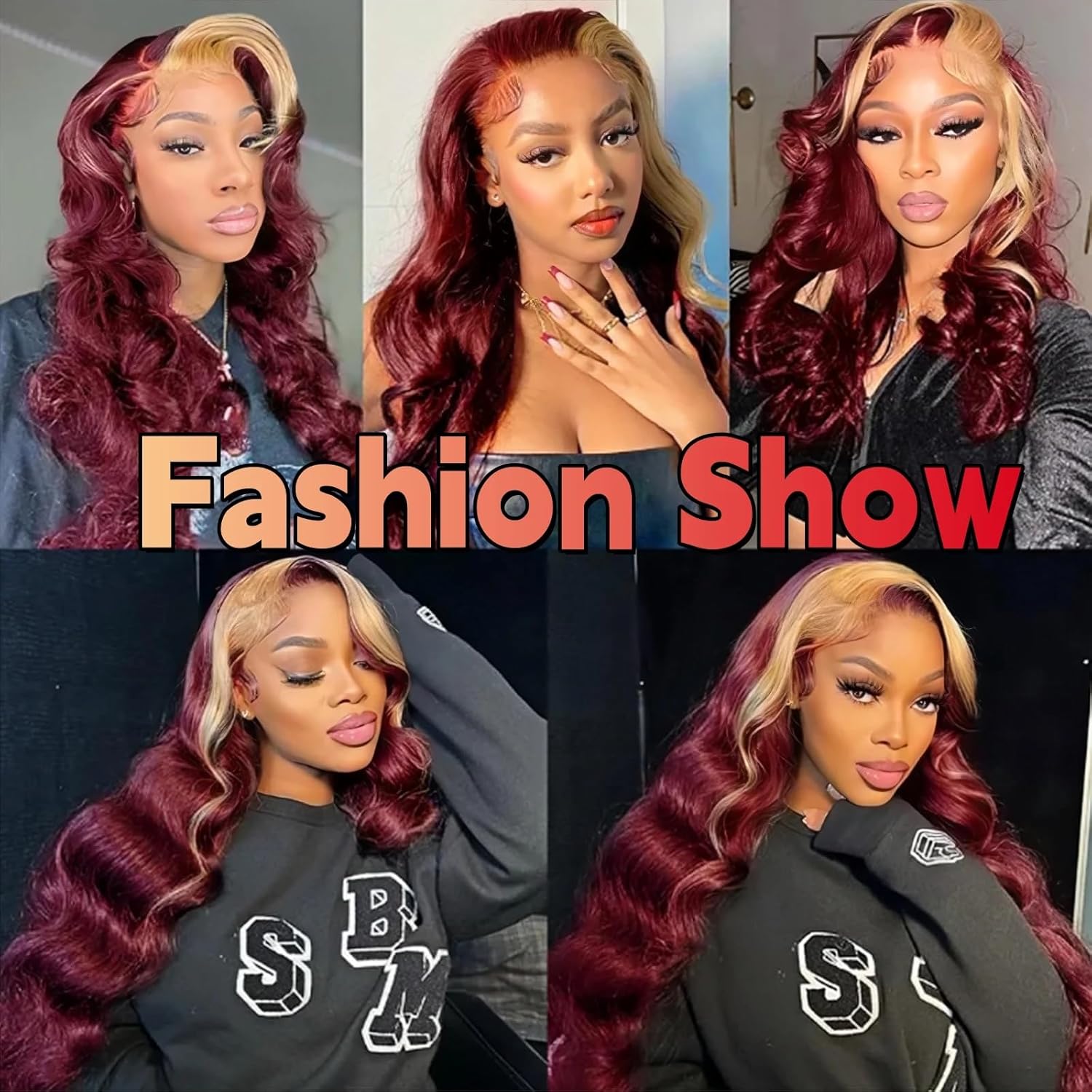 30 30 30 Inch Blonde Human Hair Bundles Highlight Body Wave Bundles Same Length Peruvian Virgin 2 Tone 613 Mixed With 99J Bundle Red Hair Extensions