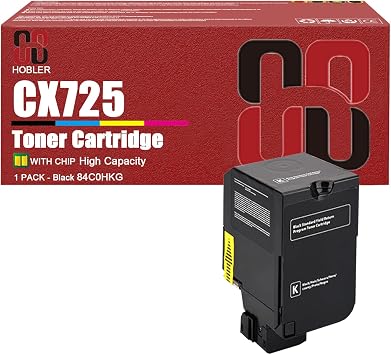 CX725 Toner Cartridges Compatible for Lexmark 84C0HKG 84C0HCG 84C0HMG 84C0HYG Toner Cartridge Work for Lexmark CX725de CX725dhe CX725dthe Printers 1 Black