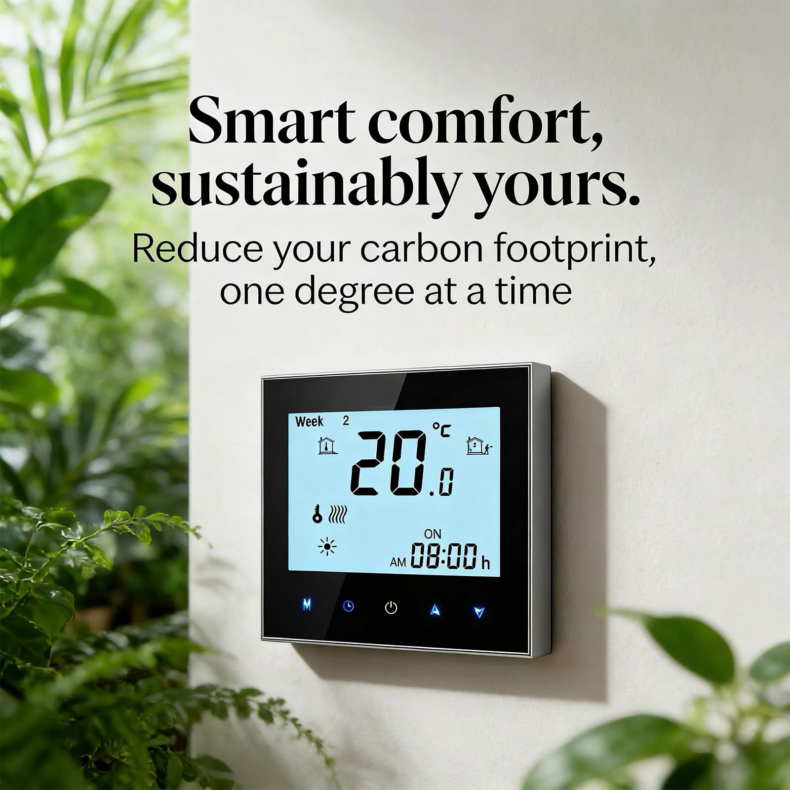 Termostato WiFi calefacción Agua y Suelo Radiante programable 5A | 95-245VAC Regulador de calefacción WiFi con asistentes de voz Alexa y Google Home integrados