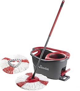 Vileda Turbo Microfibre Mop and Bucket Set with Extra 2-in-1 Refill