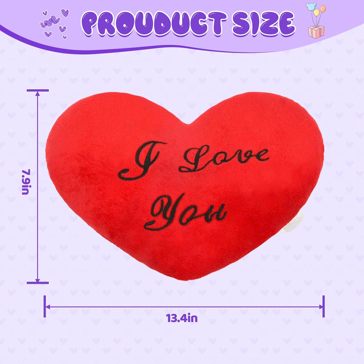 51.2 Inch Giant Teddy Bear with Soft Heart Pillow, Plush Stuffed Animal, Valentine's Day Gift (Purple, 51.2 Inch)