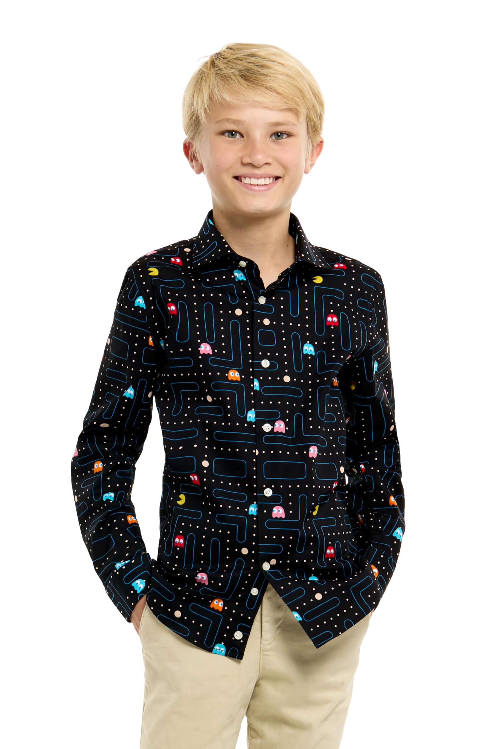 OppoSuits Teen Boys Super Mario Teen Boys Shirt – Nintendo Outfit – Langarm