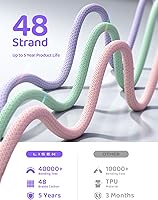 Vista 67 de LISEN Cable USB C, paquete de 5 [3.3/3.3/6.6/6.6/10 pies] USBC a USBC cable de carga para iPhone 16e 15 Pro Max, cable de 60 W (3.1 A) C a C