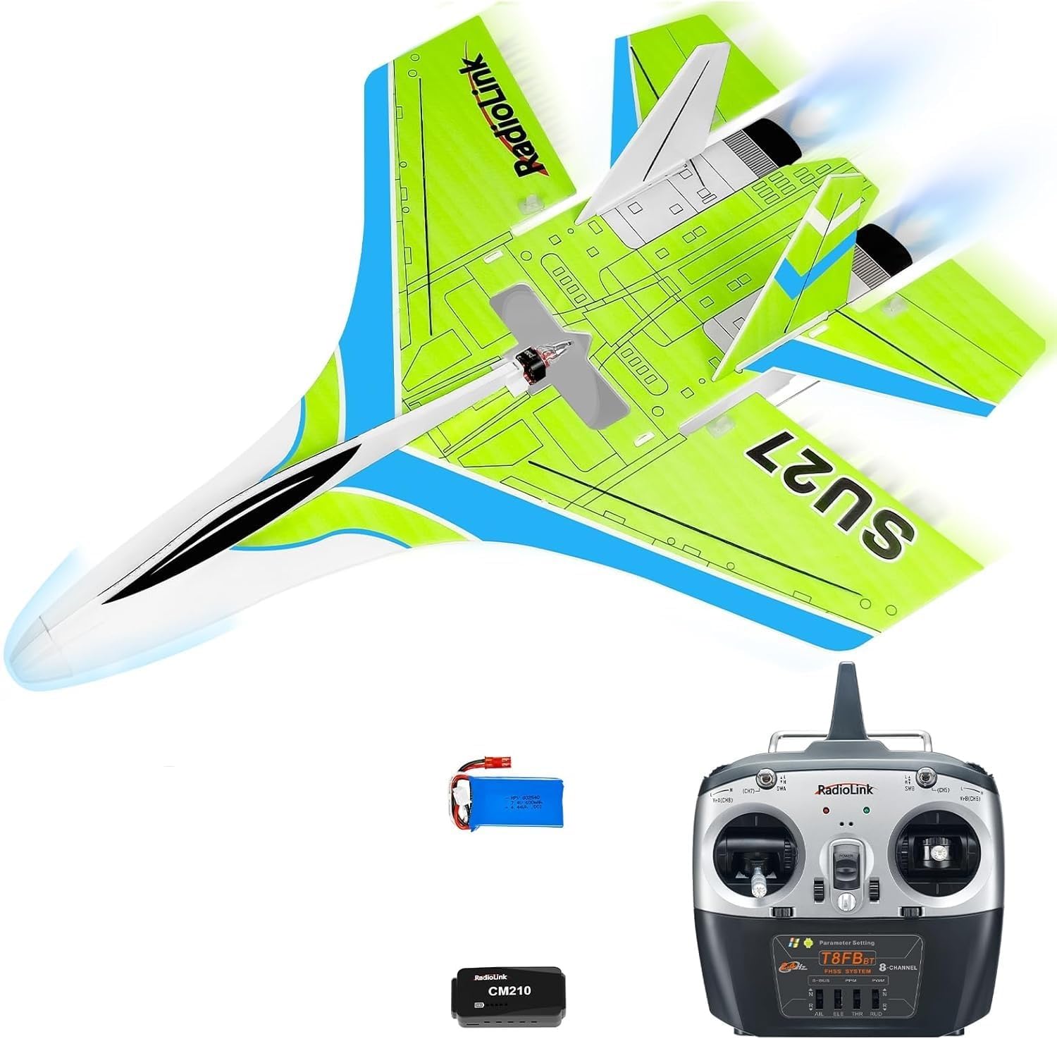 Radiolink SU27 RTF RC Airplane, 2.4GHz 3CH Aircraft 400mm, 3 Flight Mode with T8FB Transmitter & R8XM Receiver, Byme-DB FC, 2.4 Miles Distance Control, for Beginners and Experienced-picture-12