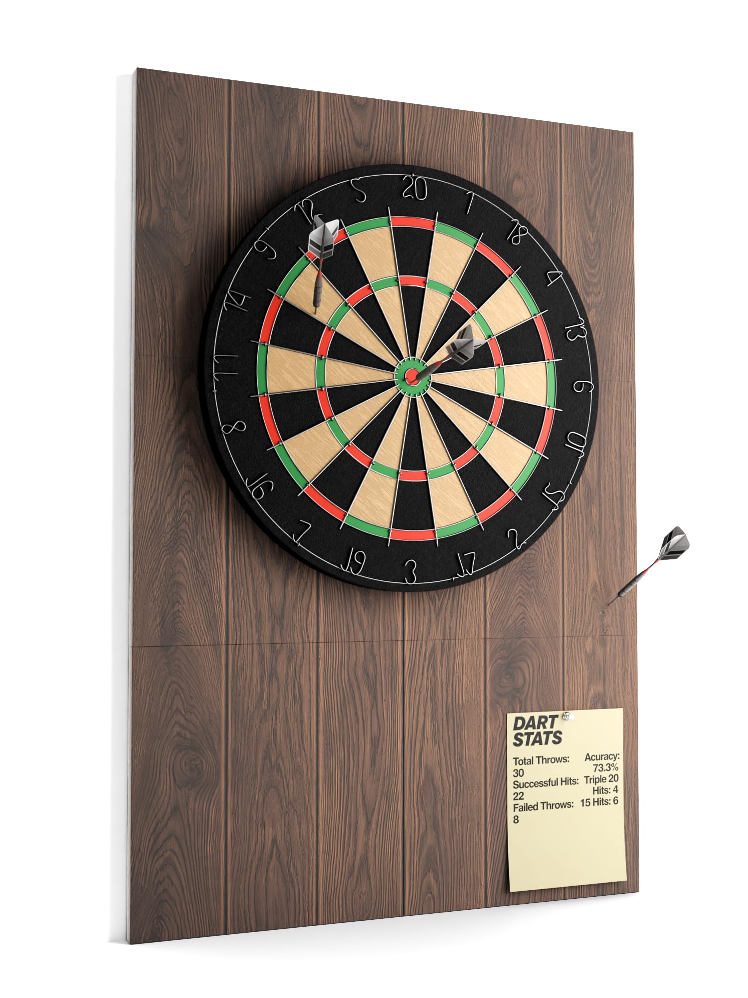 Fluxynara 35.4" x 23.6" Felt Dart Board Wall Protector, Walnut