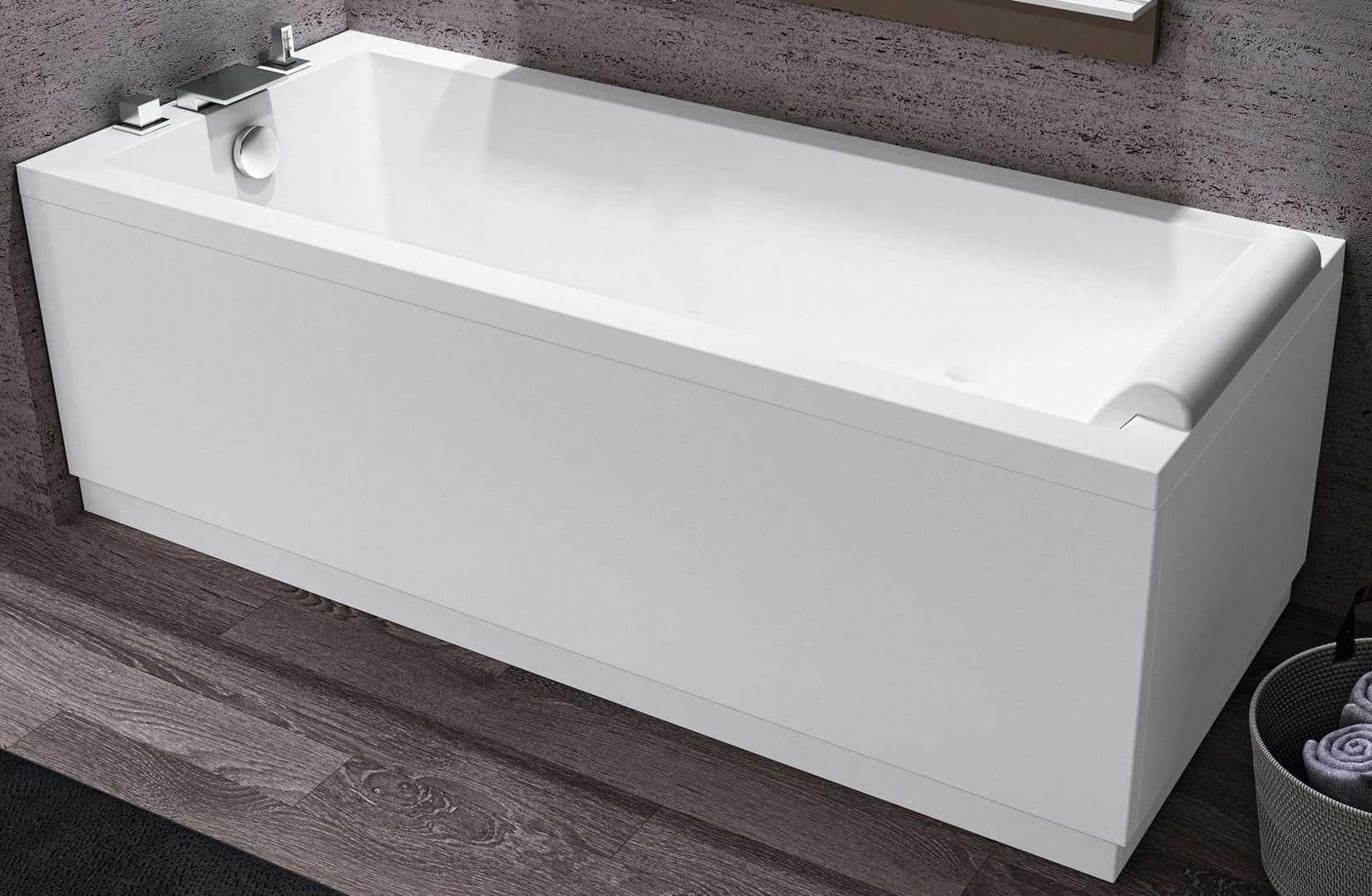 Novellini Calos Standard z ramą 160x70 H58 cm 160 litrów wanna prostokątna biała błyszcząca kolumna bateria mieszająca krawędź prysznica wodospad 1 panel przedni 1 boczny zagłówek