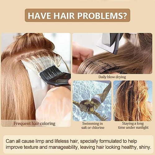 Miniatura 5 de PURC Máscara mágica de tratamiento de queratina, acondicionador avanzado de raíces moleculares para cabello seco y dañado, 5 segundos restaura el