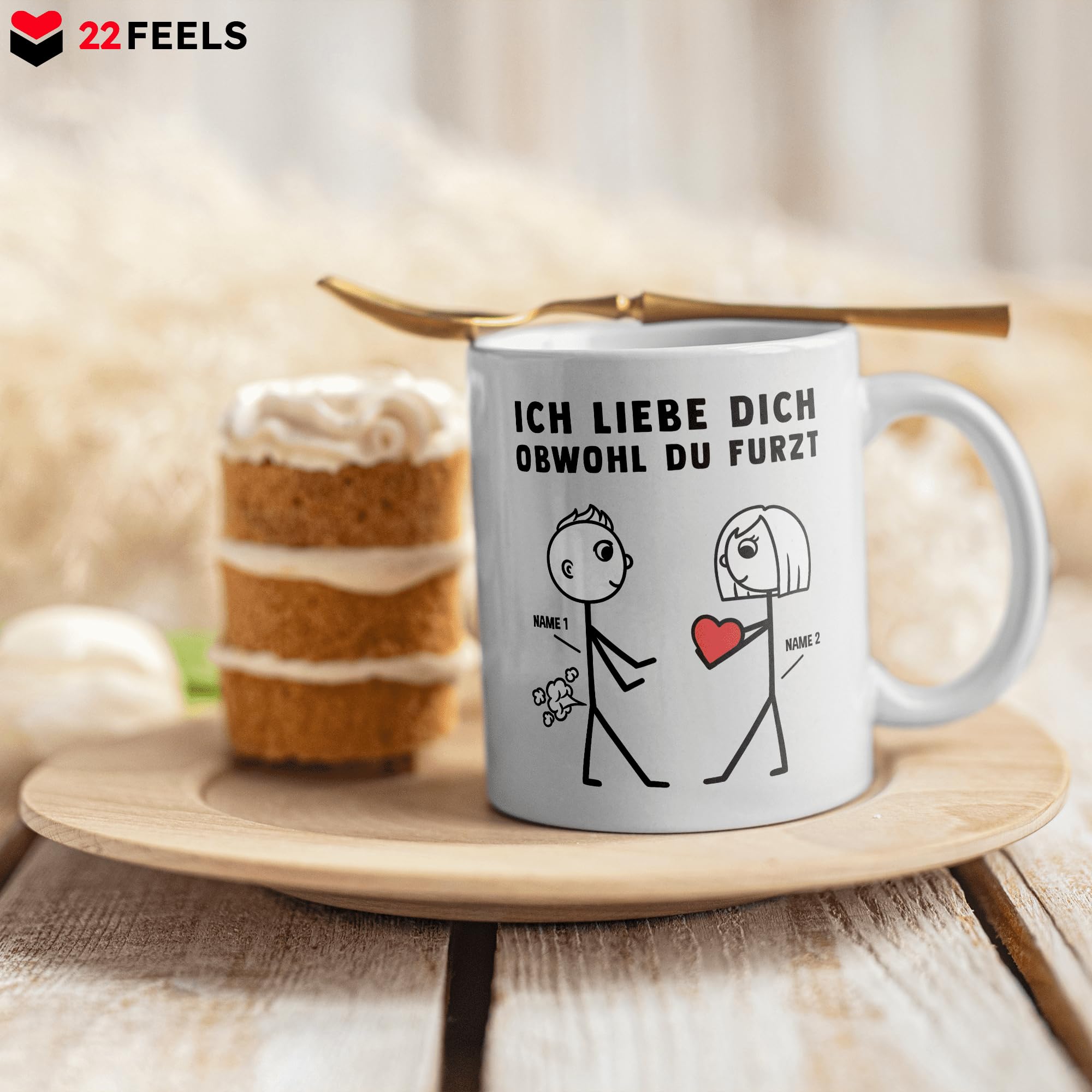 22Feels Jahrestag Tasse „Ich Liebe Dich So Lange“ – 320 Ml, Weiß, Beidseitig Bedruckt, Spülmaschinenfest