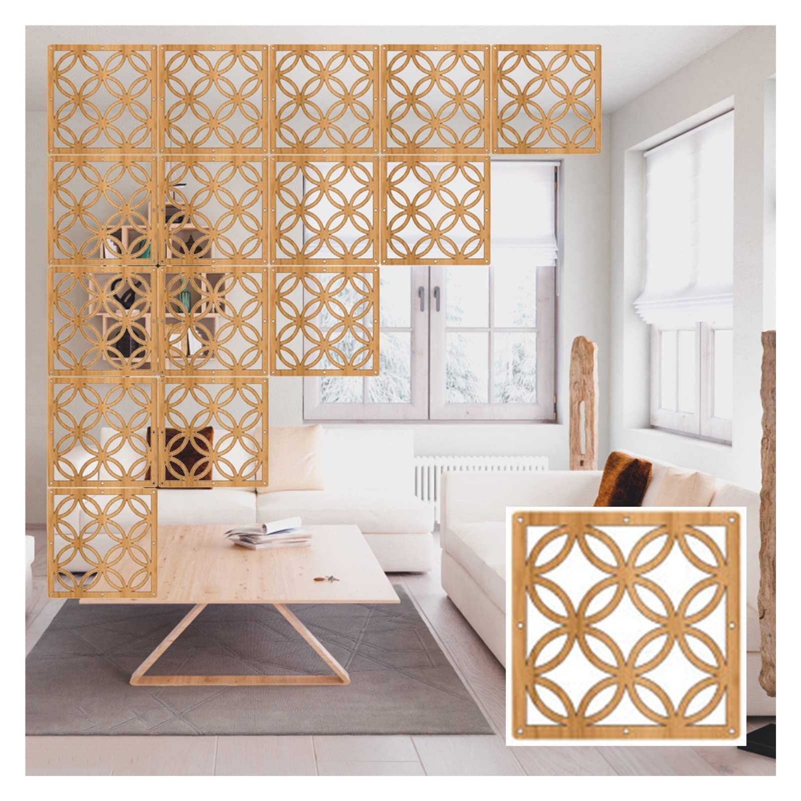 Paravent suspendu design en bois composite et cloison chic pour h&ocirc;tel de luxe