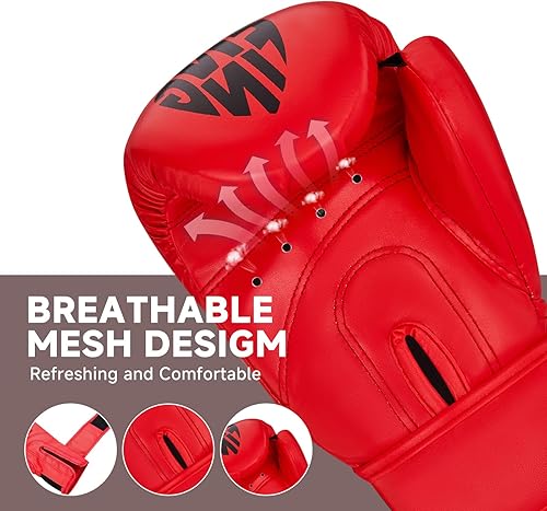 Miniatura 4 de FIVING Guantes de boxeo para niños, guantes de entrenamiento de boxeo juvenil para niños y niñas, guantes de lucha de 4 onzas y 6 onzas, saco de