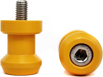 Yellow 8mm Rear Swingarm Motorcycle Spool Sliders, Swing Arm Stand Screw M8, Pair for Suzuki Hayabusa B-King Bandit 1250S SV650 SV650S for Honda RC51