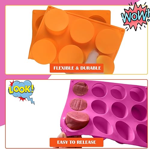 Miniatura 4 de 2 moldes de silicona para galletas de chocolate, molde redondo de silicona para hornear de 12 cavidades para Oreos cubiertos de chocolate, dulces,