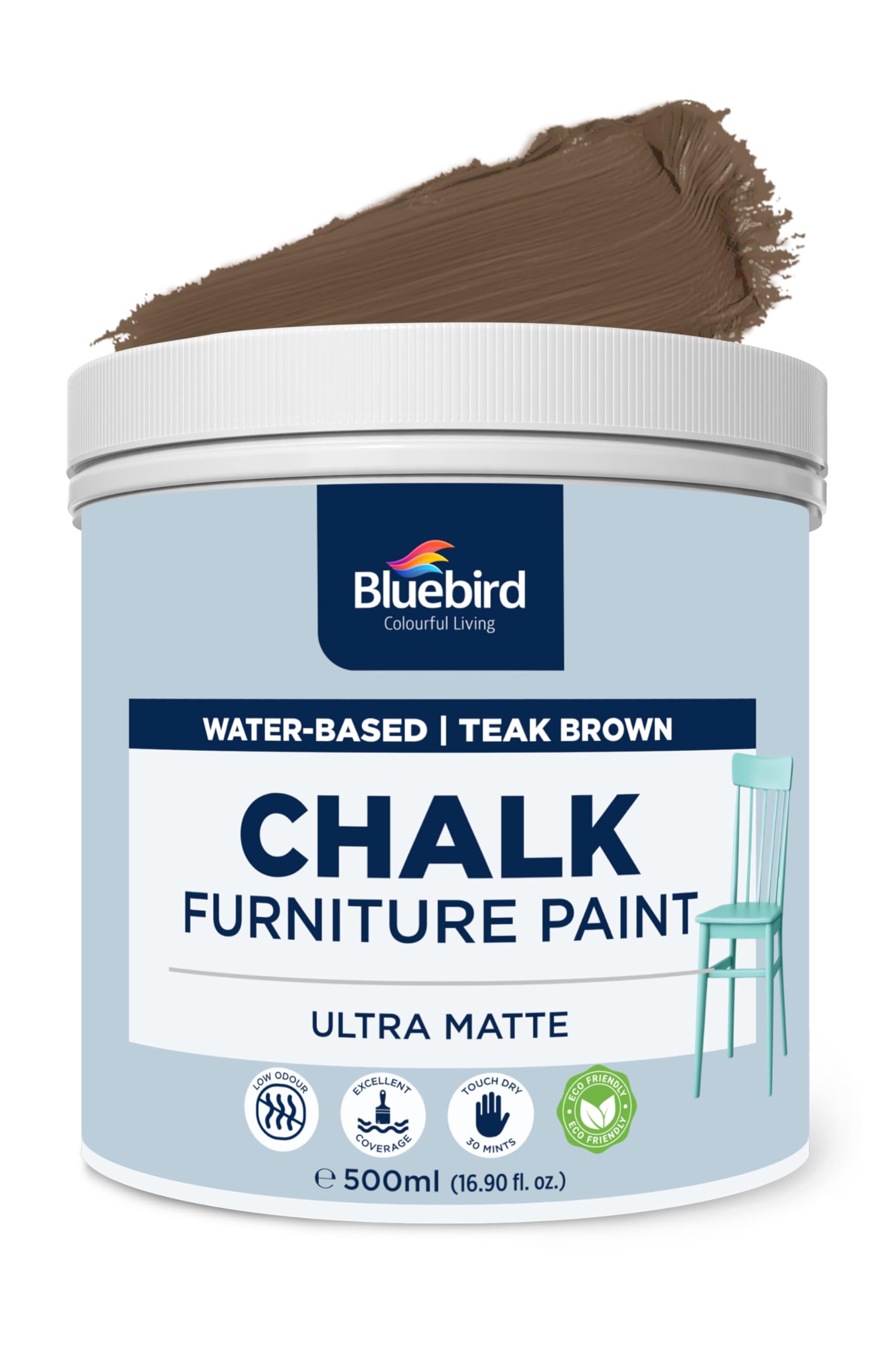 BLUEBIRD Chalk Furniture Paint, Teak Brown