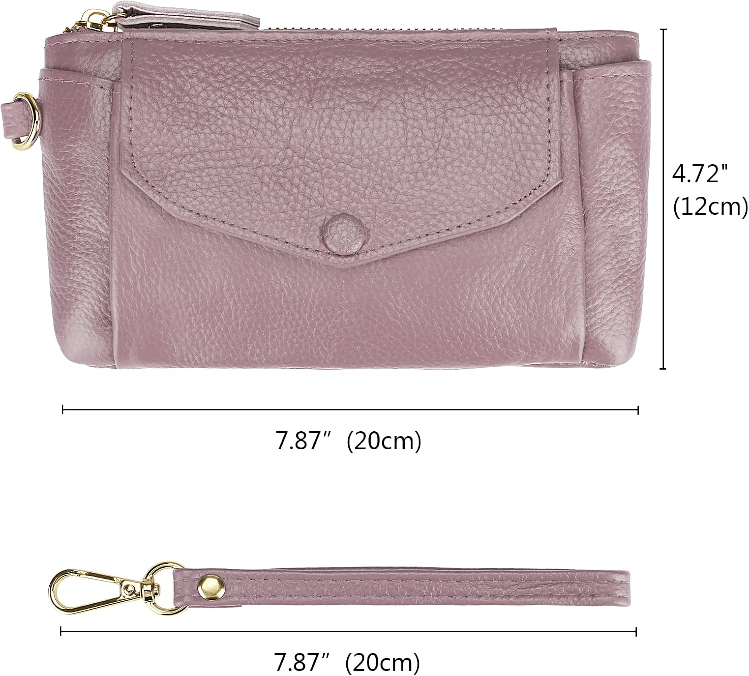 Uromee Wristlet Wallet Clutch Purses for Women Genuine Leather Crossbody Bag Handbag with Detachable Shoulder Chain