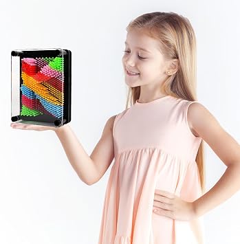 Rainbow Pin Art Impression Toy Large,13x18cm 3D Pin Art Board Toy Fun Desk Toys Sculpture Gadget,Cool Stuff for bedrooms,Stocking Fillers Cool Presents for Teenage 7 -16 Year Olds Girls/Boys Gifts