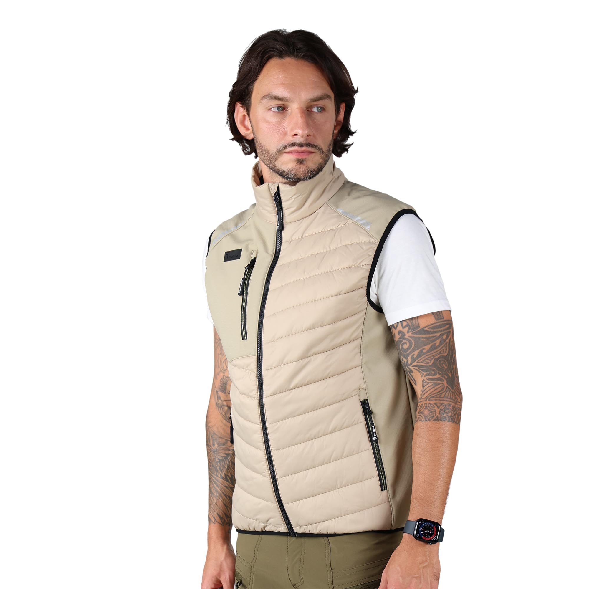 Ellobird Men's Lightweight Puffer Vest, Quilted Hiking Winter Jacket Work