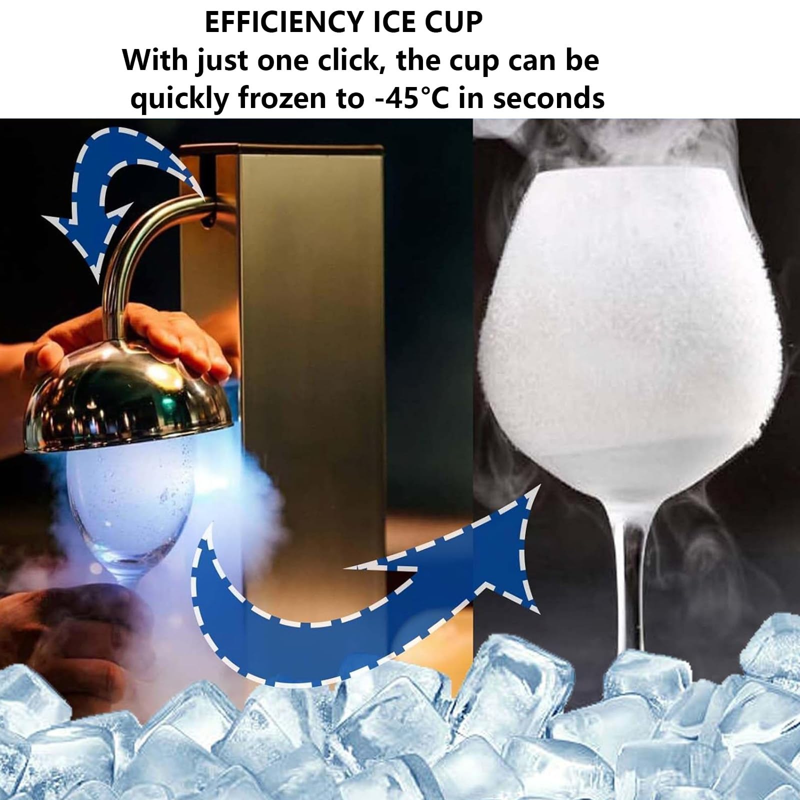 Mini-Glas-Kühler – Instant Chill Frosting Cooler für Tassen, Gläser und Flaschen – schnelles Kühlen von Getränken für Cocktails, Bier, Wein und mehr