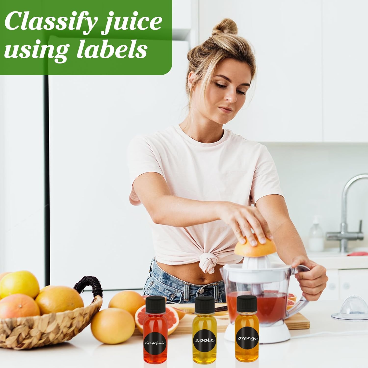 100 Pcs 2oz Plastic Shot Bottles with Caps, Small Clear Ginger Shots Bottles with Labels Travel Bottles with lids Mini Juice Shot Bottle with scale for Juicing Smoothie Milk Whiskey Liquid, 4 Funnels