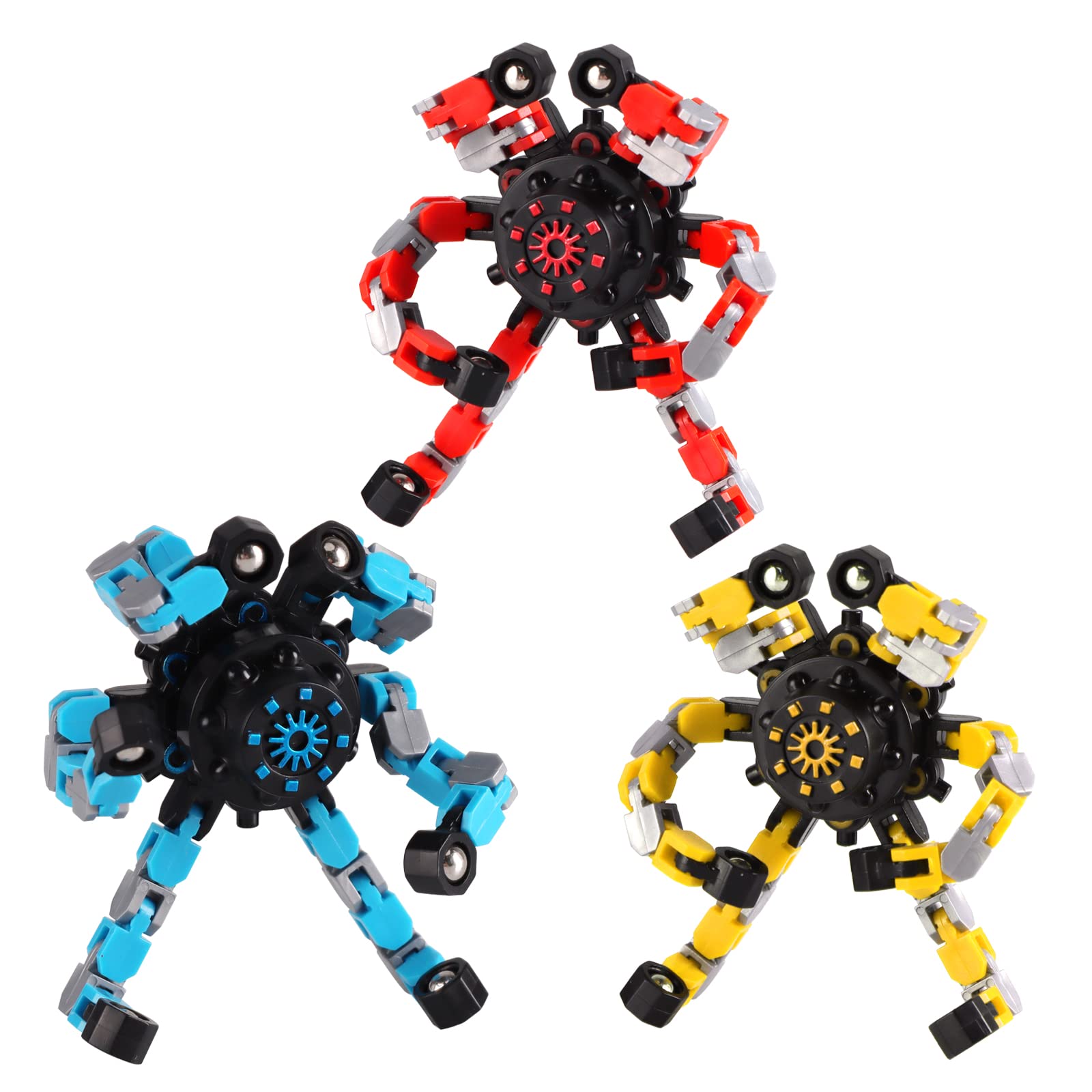 Buy 3Pcs Transformable Fidget Spinners Fingertip Mechanical Top Fingertip Gyro Toy Fidget DIY