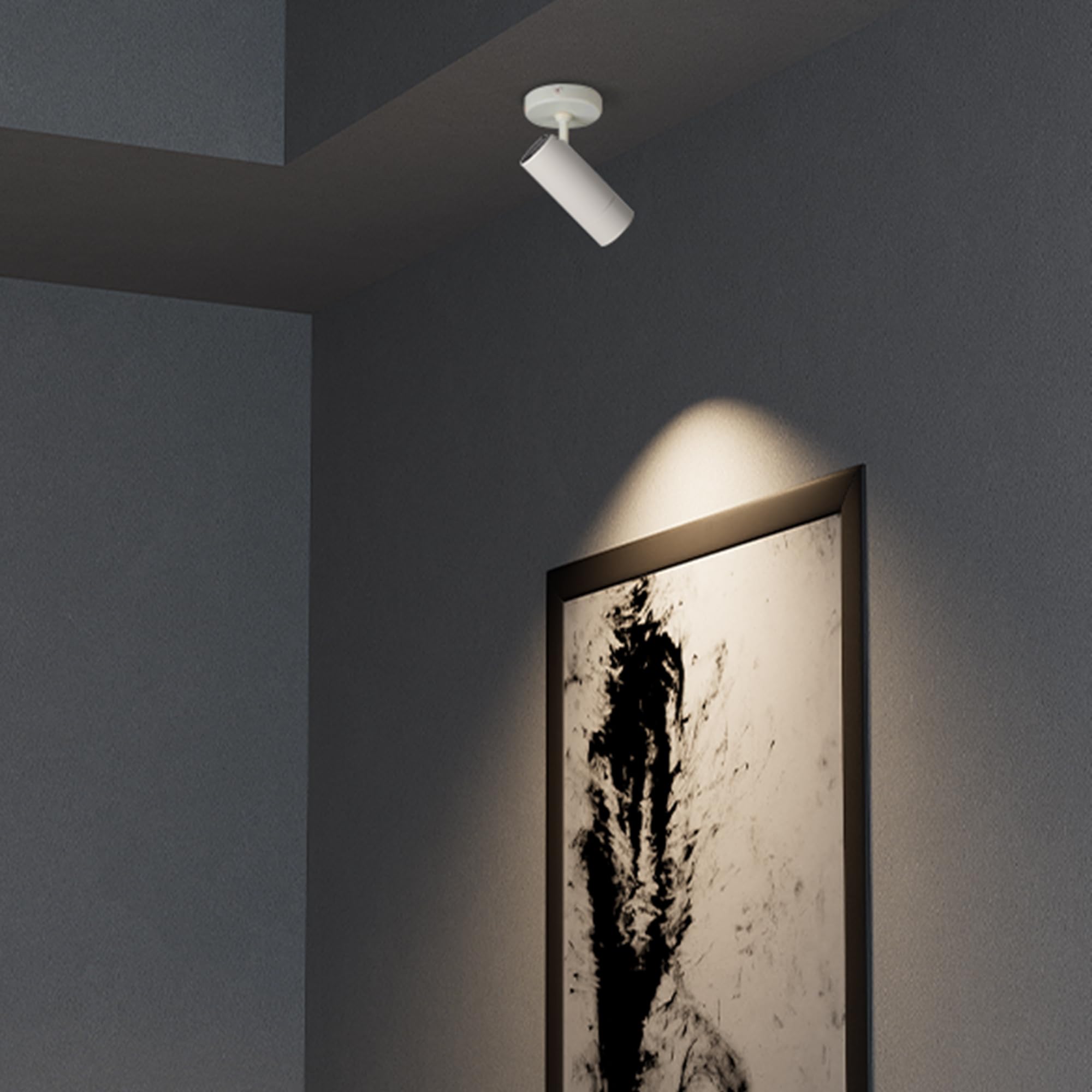 Aisilan Deckenstrahler LED 1 Flammig Weiß Dimmbar GU10 Schwenkbar Deckenleuchte Strahler Modern Drehbar Deckenlampe Spots für Wohnzimmer, Schlafzimmer, Küche