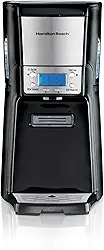 Hamilton Beach Máquina de Café por Gotejamento com Distribuição Programável de Uma Prensa com Pote de Fermentação Interno de 12 Xícaras, Reservatório de Água, Preto com Cromo (48464)
