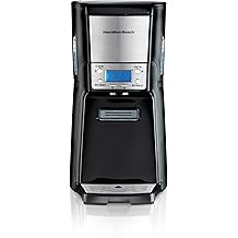 Hamilton Beach One Press Programmable Dispensing Drip Coffee Maker with 12 Cup Internal Brew Pot, Water Reservoir, Black with Chrome (48464)