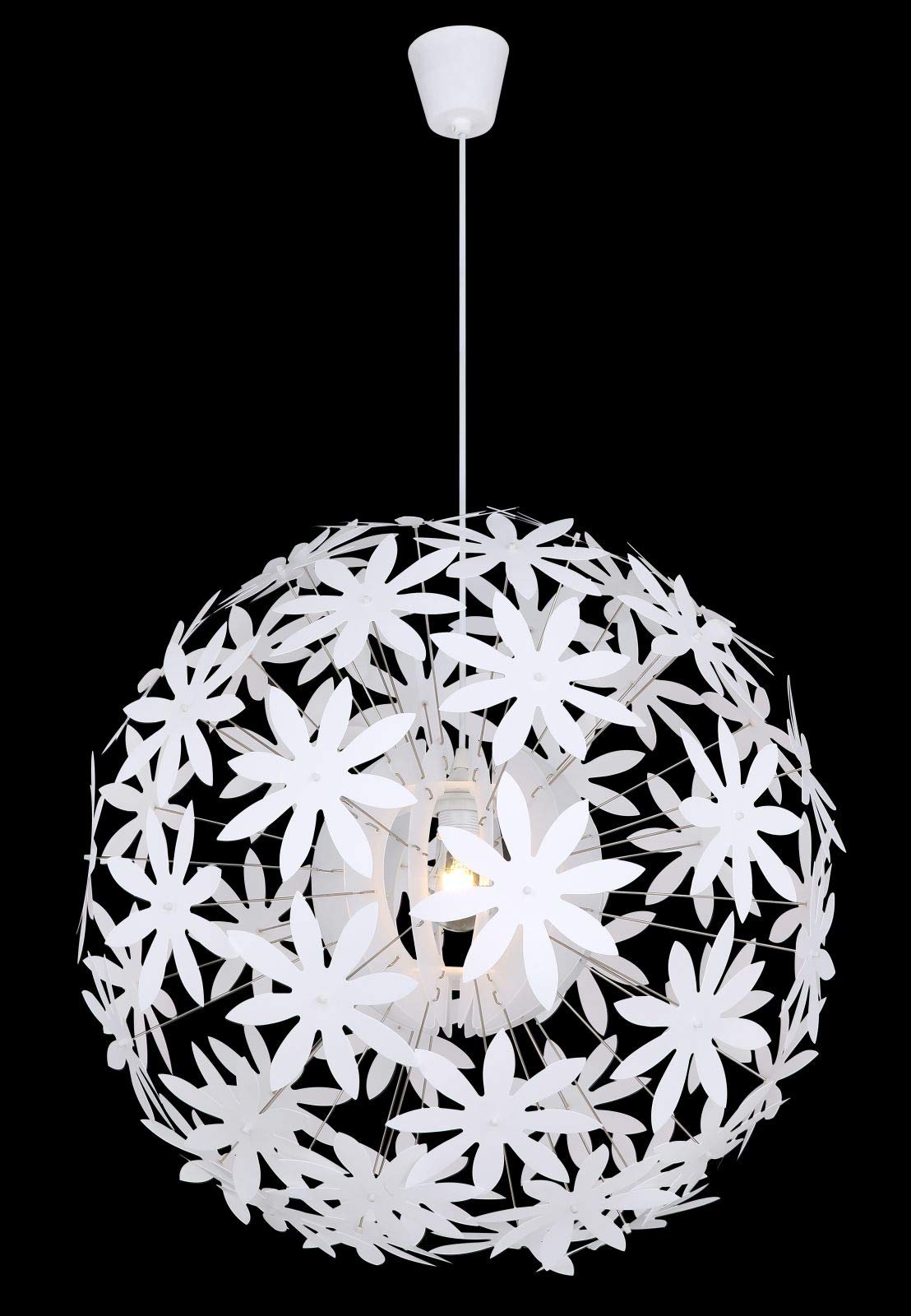 GLOBO Pendelleuchte Hängeleuchte Deckenleuchte, Wohnzimmerlampe, Blüten-Design, E27-Fassung, D 60 cm