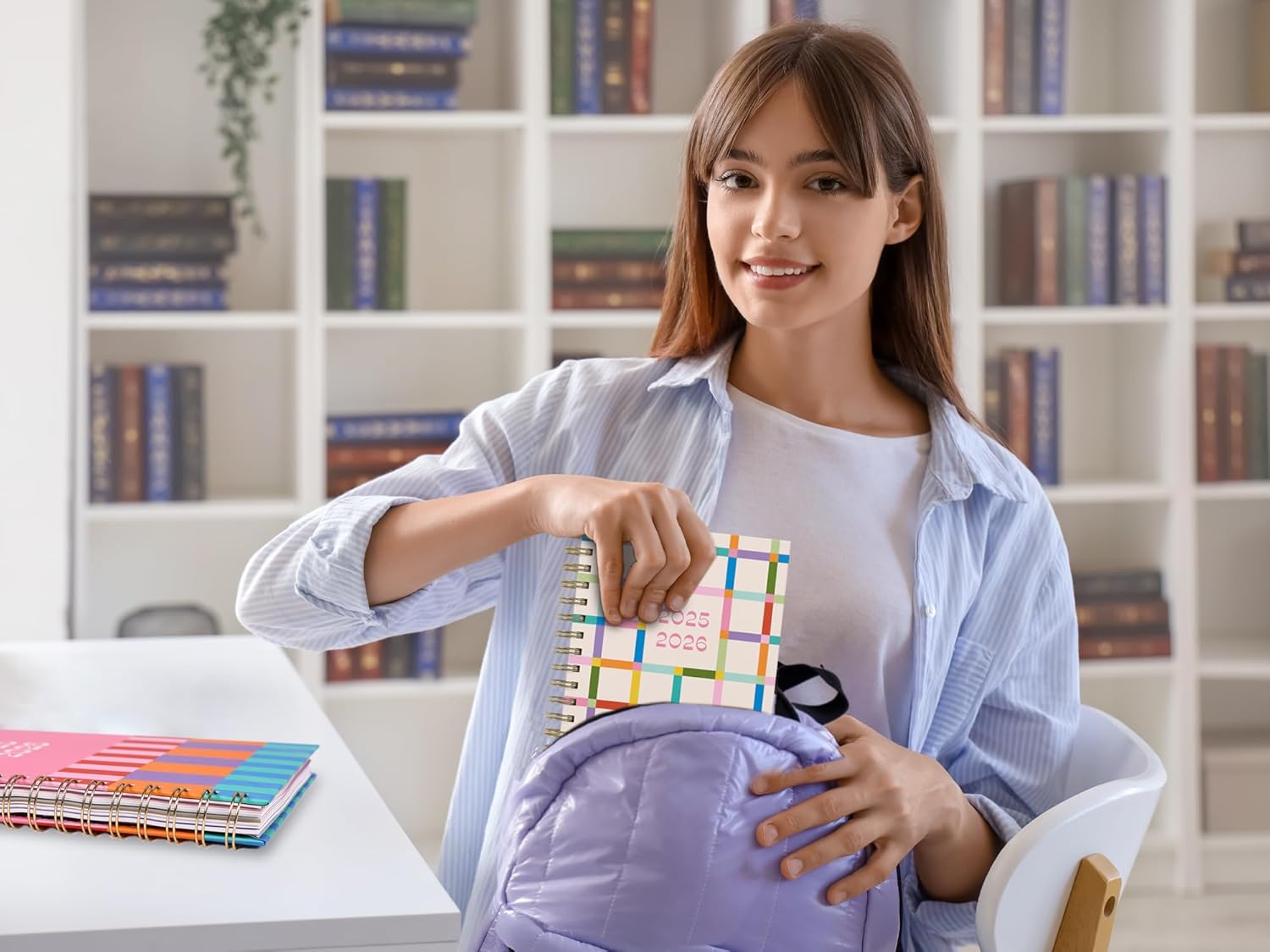 And Per Se Student Planner 2025-2026, Academic Planner July 2025 - June 2026, 8.5 × 6.2, Weekly & Monthly Lesson Plan for Students with Colorful Tabs & Stickers (Joyful Wave)