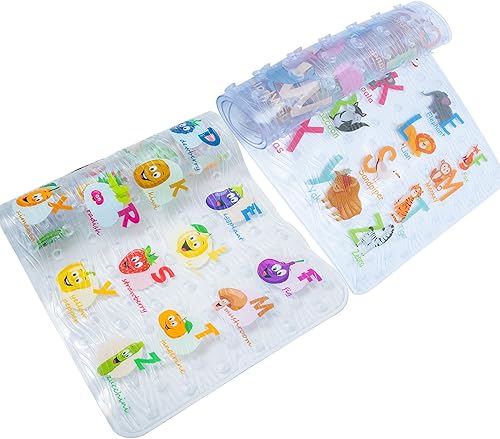 Tapetes de baño para niños pequeños, antideslizantes, de dibujos animados, grandes, antideslizantes, para suelo, 35 x 15, lavables a máquina, tamaño