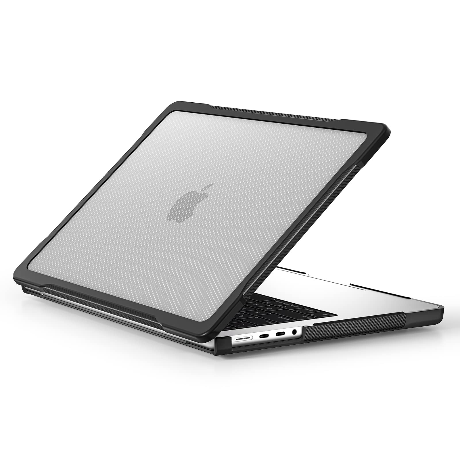 Anti-Slip For MacBook Pro 14 Inch Protective Case A2442 / A2779 GooodiDEAR, Lightweight Laptop Case With Full 360° Protection, Rubber Feet, Airflow Cooling Vents - TPU&PC, For Men Women, Transparent - View #6