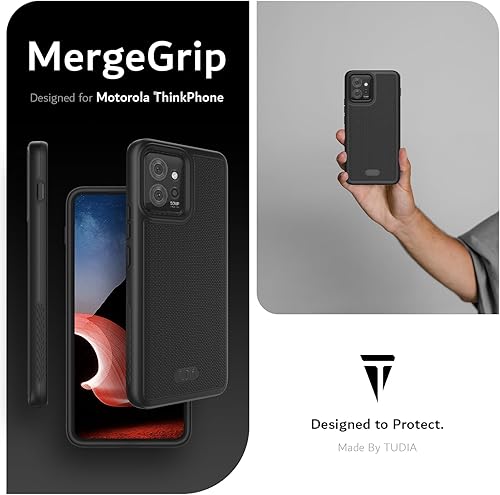 Miniatura 7 de TUDIA DualShield Grip - Funda protectora diseñada para Motorola ThinkPhone (2023), MergeGrip de doble capa a prueba de golpes, delgada, de grado