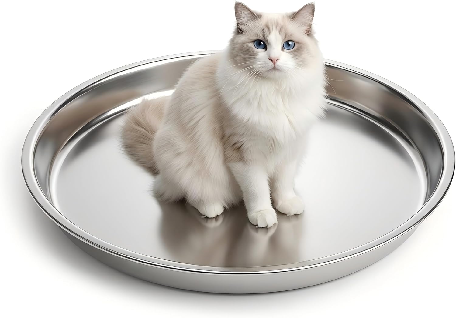 Stainless Steel Pet Cooling Mat for Cats & Dogs - Durable Metal Cat Bed, Scratch & Chew Resistant Cooling Pad, Easy Clean Metal Pet Pan with 4 Non-Slip Pads, All-Season Use (17.72"(Within 16.5 Ibs))