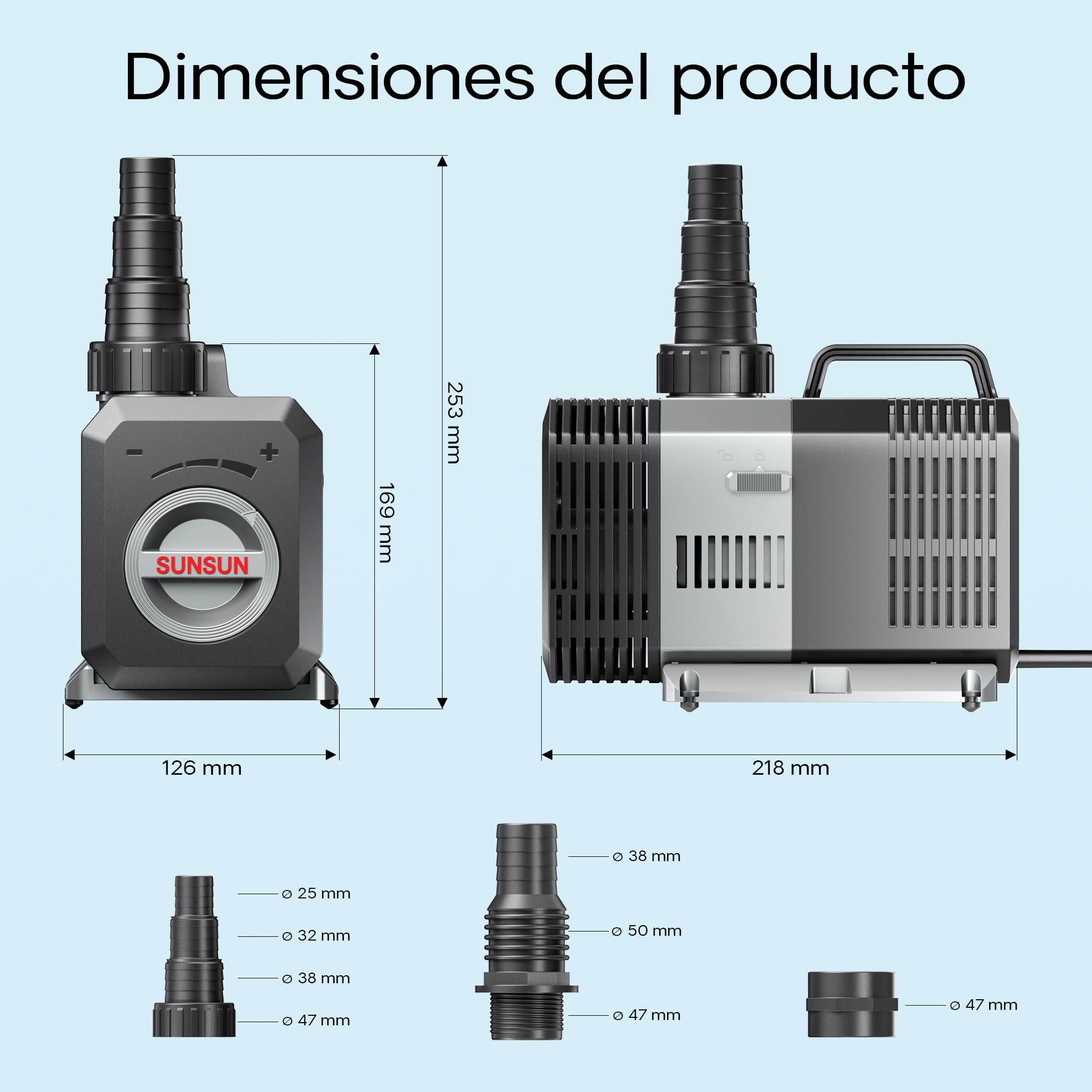 SunSun 16000l/h 140W SuperECO Bomba Estanque Filtro Arroyo Pescado Koi CTP-16000